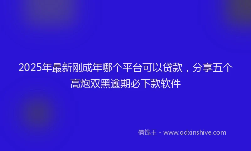 2025年最新刚成年哪个平台可以贷款，分享五个高炮双黑逾期必下款软件