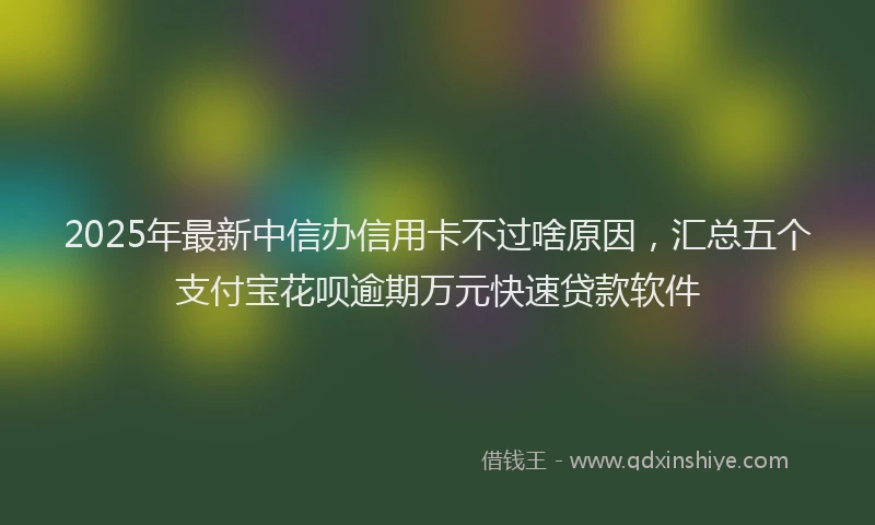 2025年最新中信办信用卡不过啥原因，汇总五个支付宝花呗逾期万元快速贷款软件