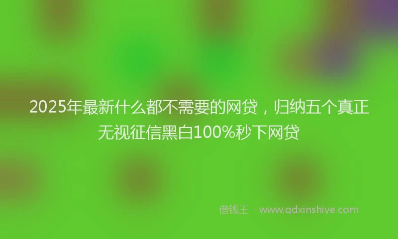 2025年最新什么都不需要的网贷，归纳五个真正无视征信黑白100%秒下网贷