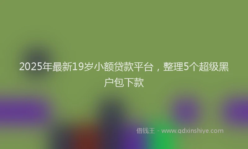 2025年最新19岁小额贷款平台，整理5个超级黑户包下款