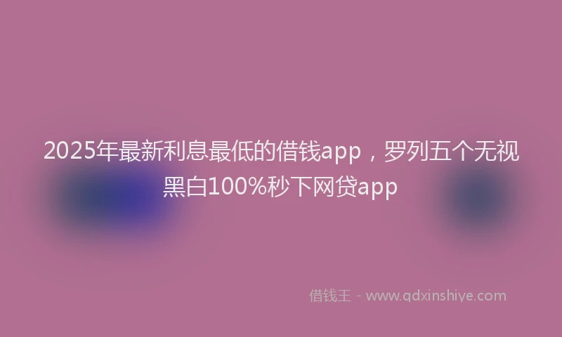 2025年最新利息最低的借钱app，罗列五个无视黑白100%秒下网贷app