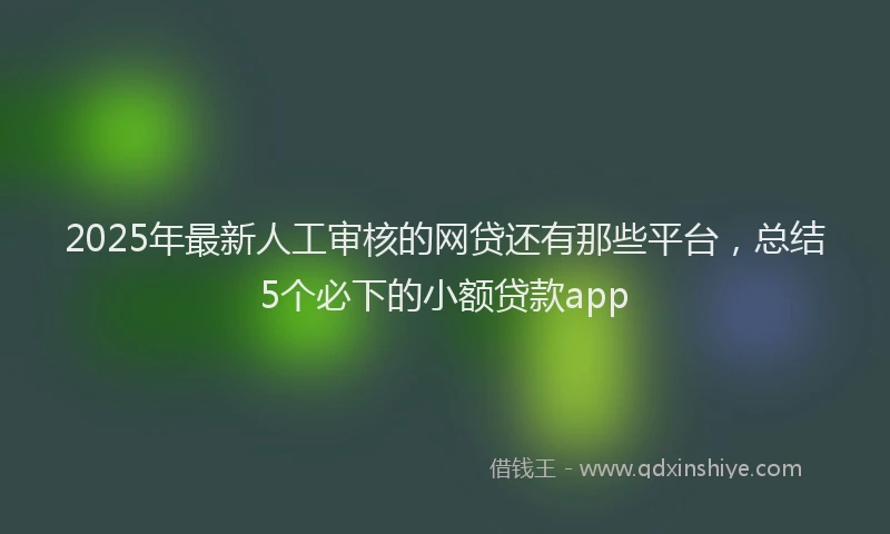 2025年最新人工审核的网贷还有那些平台，总结5个必下的小额贷款app