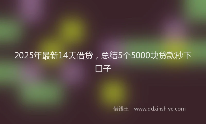 2025年最新14天借贷，总结5个5000块贷款秒下口子