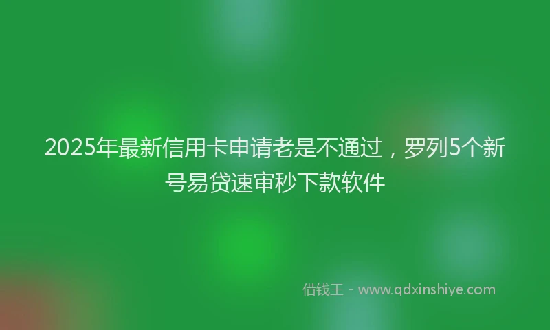 2025年最新信用卡申请老是不通过，罗列5个新号易贷速审秒下款软件