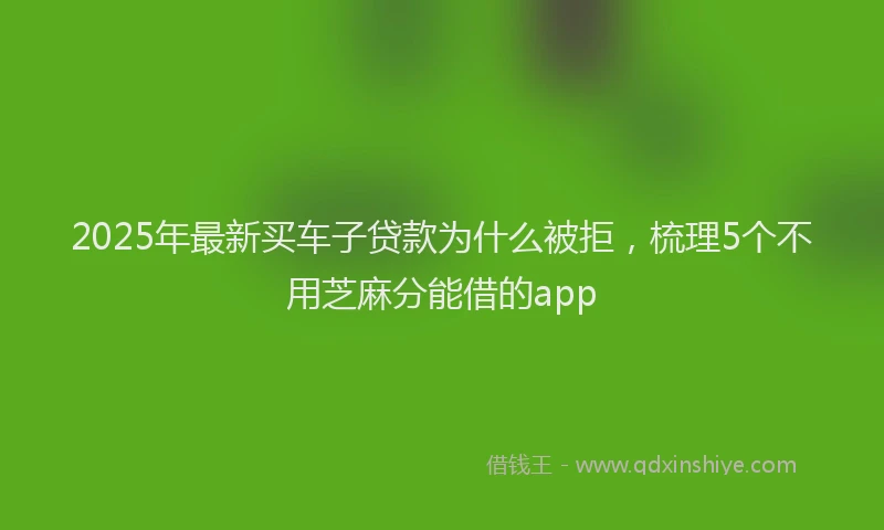 2025年最新买车子贷款为什么被拒，梳理5个不用芝麻分能借的app