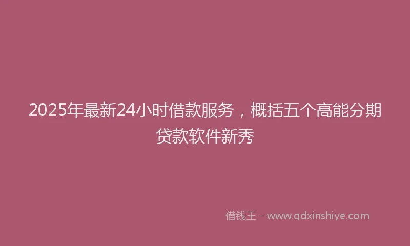 2025年最新24小时借款服务，概括五个高能分期贷款软件新秀
