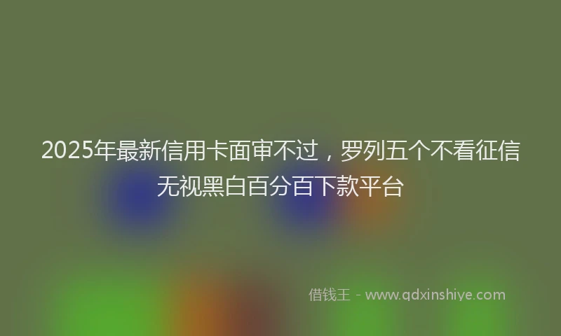 2025年最新信用卡面审不过，罗列五个不看征信无视黑白百分百下款平台