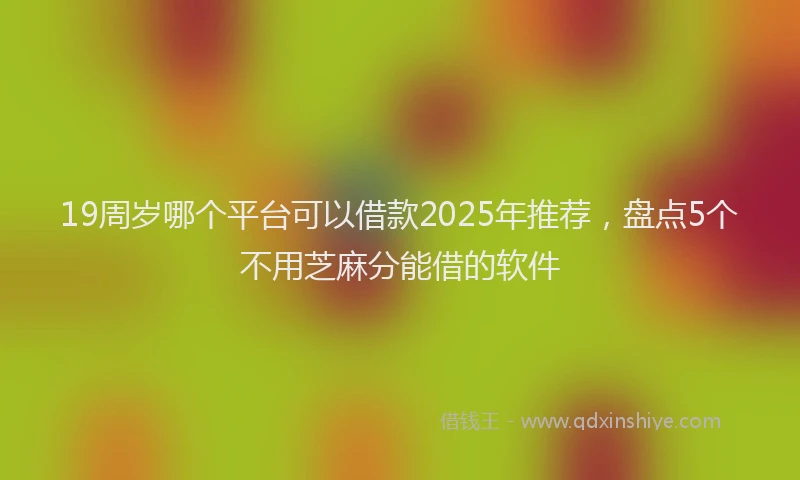 19周岁哪个平台可以借款2025年推荐，盘点5个不用芝麻分能借的软件