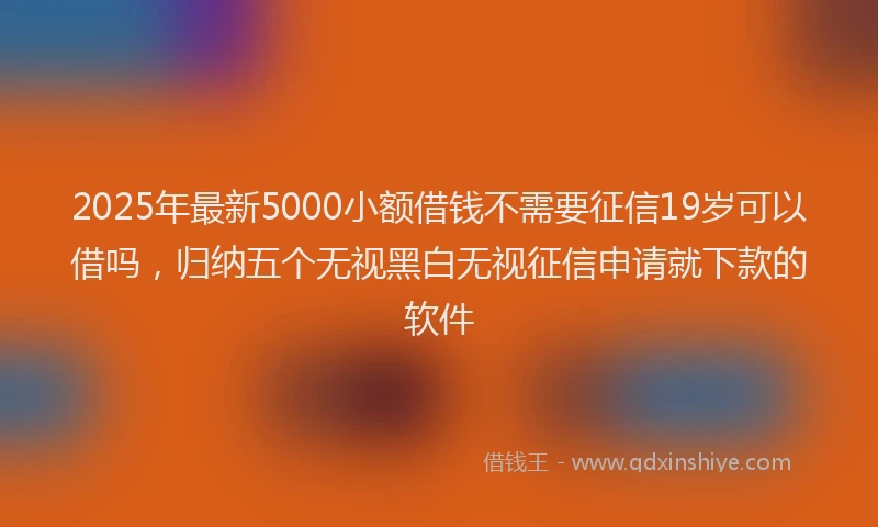 2025年最新5000小额借钱不需要征信19岁可以借吗，归纳五个无视黑白无视征信申请就下款的软件