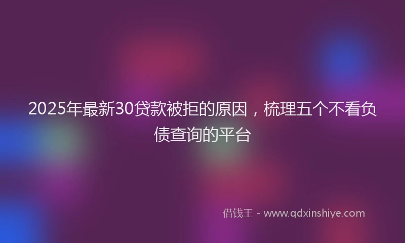 2025年最新30贷款被拒的原因，梳理五个不看负债查询的平台