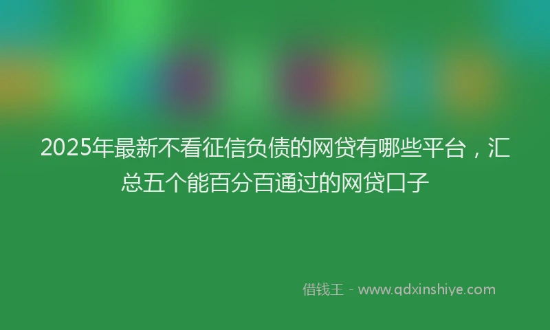 2025年最新不看征信负债的网贷有哪些平台，汇总五个能百分百通过的网贷口子