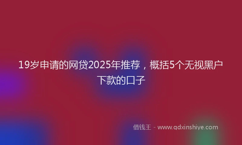 19岁申请的网贷2025年推荐，概括5个无视黑户下款的口子