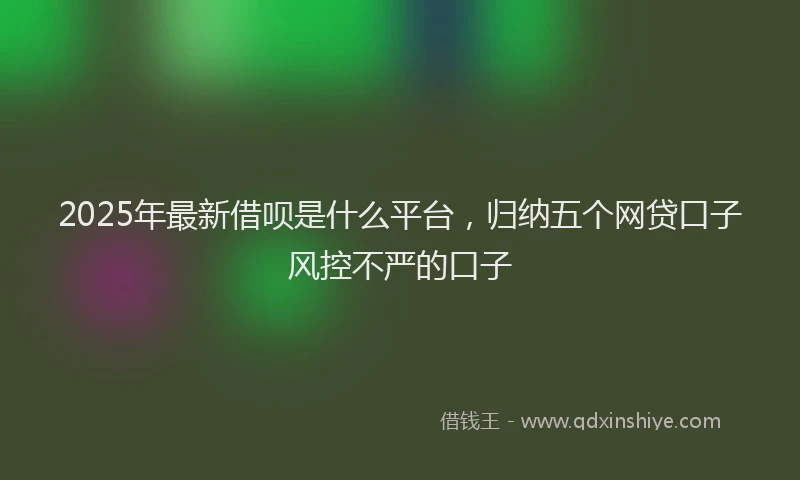 2025年最新借呗是什么平台，归纳五个网贷口子风控不严的口子