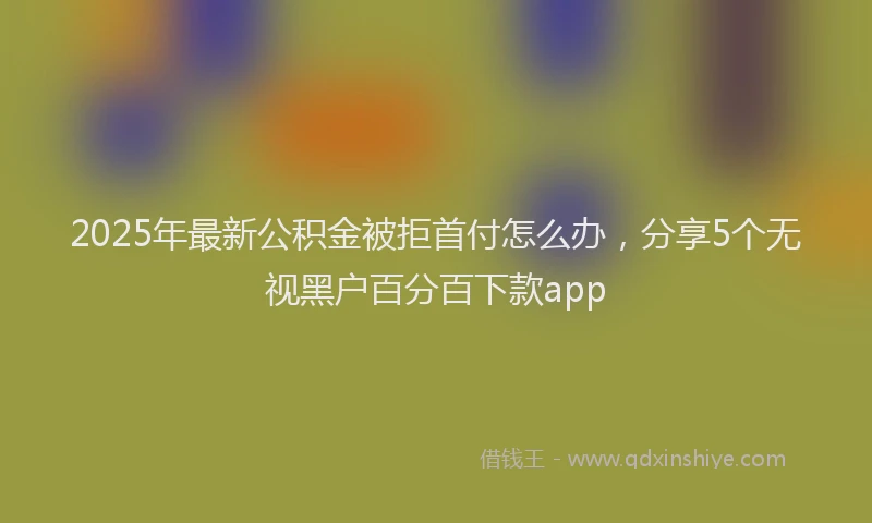 2025年最新公积金被拒首付怎么办，分享5个无视黑户百分百下款app