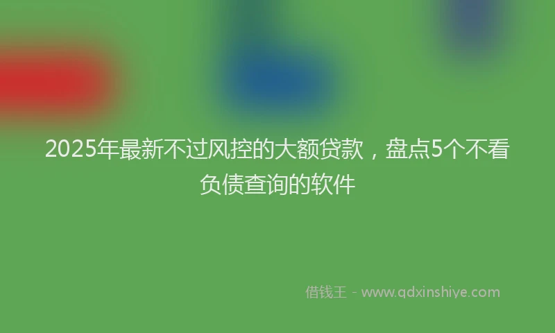 2025年最新不过风控的大额贷款，盘点5个不看负债查询的软件