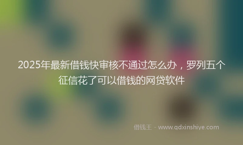 2025年最新借钱快审核不通过怎么办，罗列五个征信花了可以借钱的网贷软件