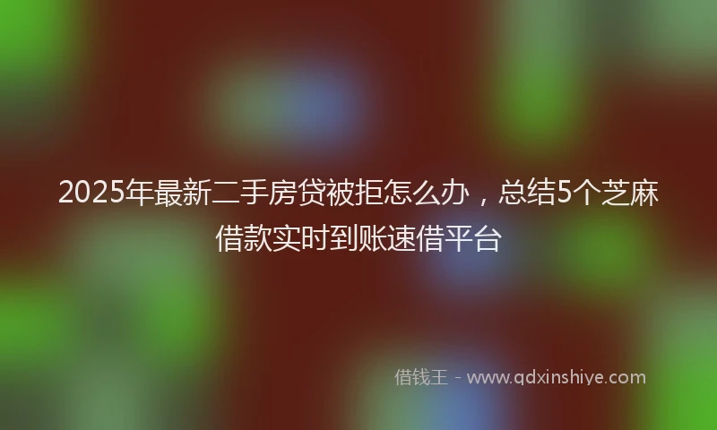 2025年最新二手房贷被拒怎么办，总结5个芝麻借款实时到账速借平台