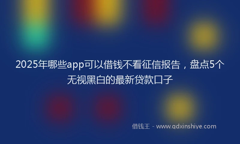 2025年哪些app可以借钱不看征信报告，盘点5个无视黑白的最新贷款口子