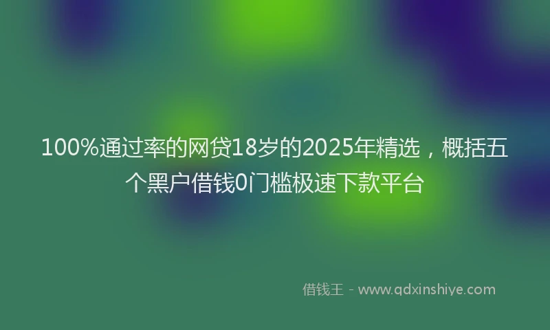 100%通过率的网贷18岁的2025年精选，概括五个黑户借钱0门槛极速下款平台