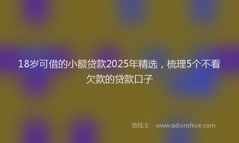 18岁可借的小额贷款2025年精选，梳理5个不看欠款的贷款口子