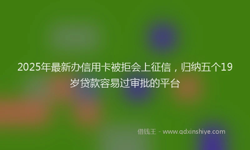 2025年最新办信用卡被拒会上征信，归纳五个19岁贷款容易过审批的平台
