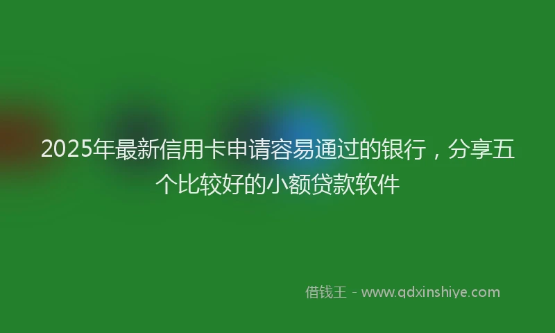 2025年最新信用卡申请容易通过的银行，分享五个比较好的小额贷款软件