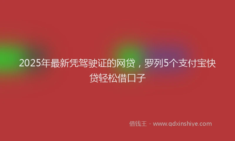 2025年最新凭驾驶证的网贷，罗列5个支付宝快贷轻松借口子
