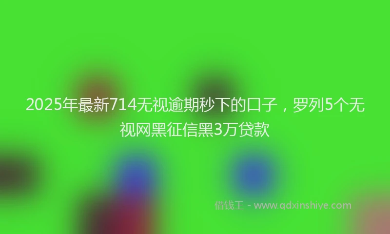 2025年最新714无视逾期秒下的口子，罗列5个无视网黑征信黑3万贷款