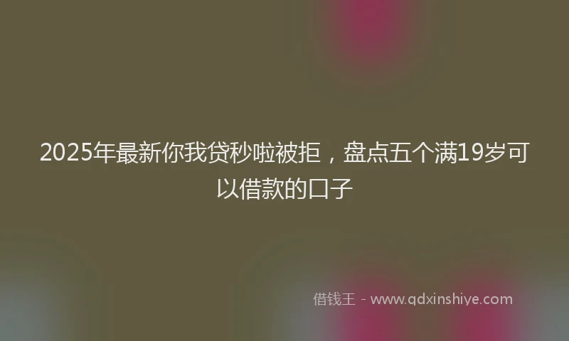 2025年最新你我贷秒啦被拒，盘点五个满19岁可以借款的口子
