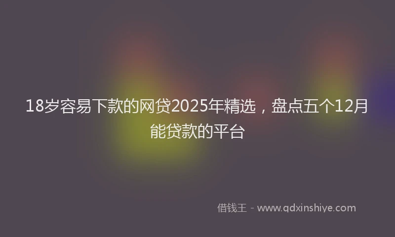 18岁容易下款的网贷2025年精选，盘点五个12月能贷款的平台