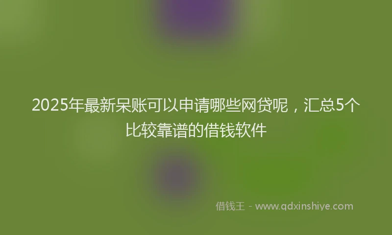 2025年最新呆账可以申请哪些网贷呢，汇总5个比较靠谱的借钱软件