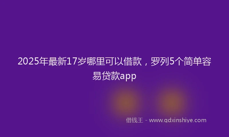 2025年最新17岁哪里可以借款，罗列5个简单容易贷款app