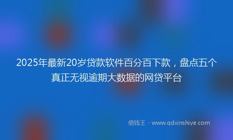 2025年最新20岁贷款软件百分百下款，盘点五个真正无视逾期大数据的网贷平台