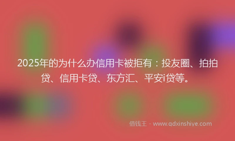 2025年的为什么办信用卡被拒有：投友圈、拍拍贷、信用卡贷、东方汇、平安i贷等。