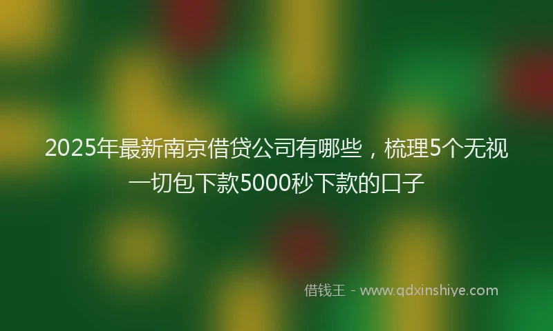 2025年最新南京借贷公司有哪些，梳理5个无视一切包下款5000秒下款的口子