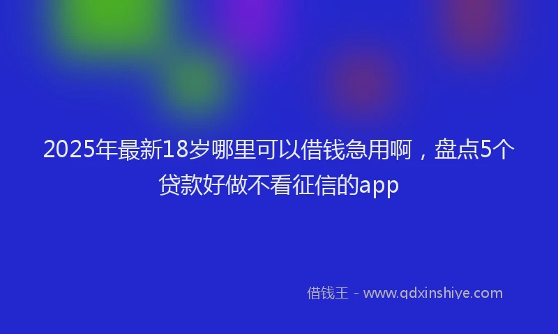 2025年最新18岁哪里可以借钱急用啊，盘点5个贷款好做不看征信的app