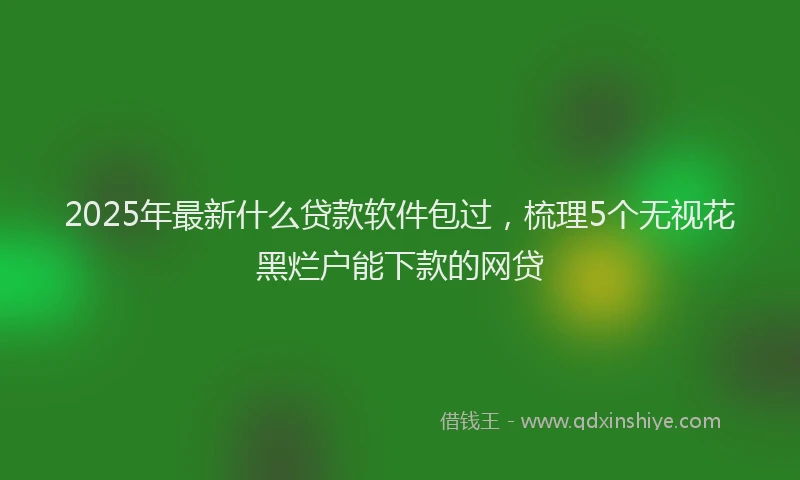 2025年最新什么贷款软件包过，梳理5个无视花黑烂户能下款的网贷