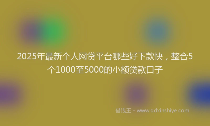 2025年最新个人网贷平台哪些好下款快，整合5个1000至5000的小额贷款口子