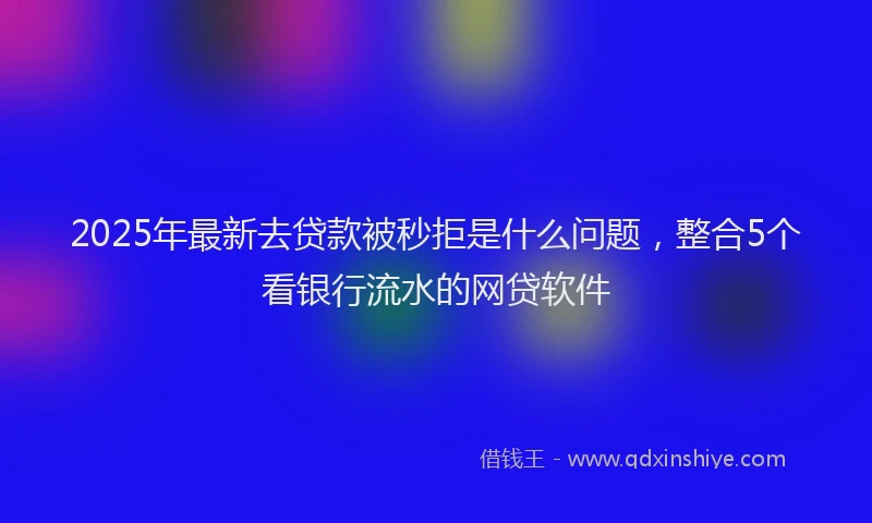 2025年最新去贷款被秒拒是什么问题，整合5个看银行流水的网贷软件