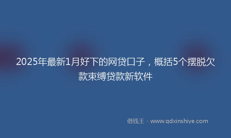 2025年最新1月好下的网贷口子，概括5个摆脱欠款束缚贷款新软件