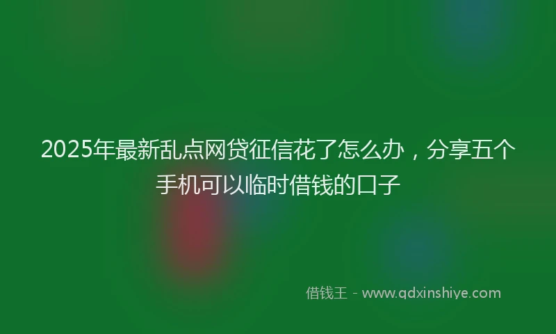 2025年最新乱点网贷征信花了怎么办，分享五个手机可以临时借钱的口子