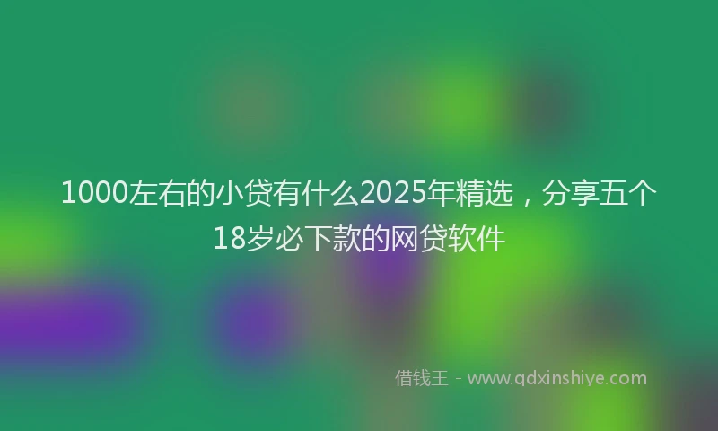 1000左右的小贷有什么2025年精选，分享五个18岁必下款的网贷软件