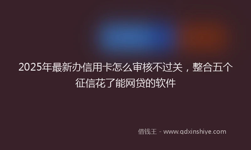 2025年最新办信用卡怎么审核不过关，整合五个征信花了能网贷的软件
