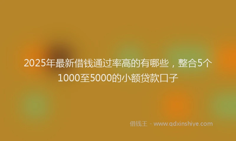 2025年最新借钱通过率高的有哪些，整合5个1000至5000的小额贷款口子