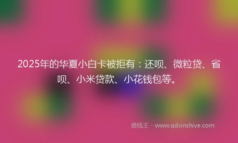2025年的华夏小白卡被拒有：还呗、微粒贷、省呗、小米贷款、小花钱包等。