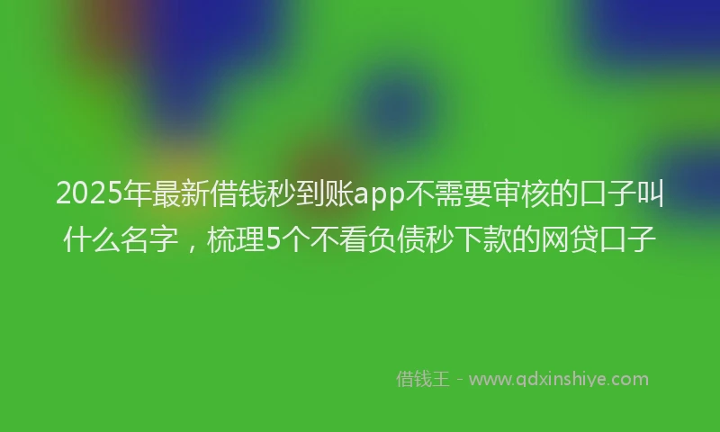 2025年最新借钱秒到账app不需要审核的口子叫什么名字，梳理5个不看负债秒下款的网贷口子