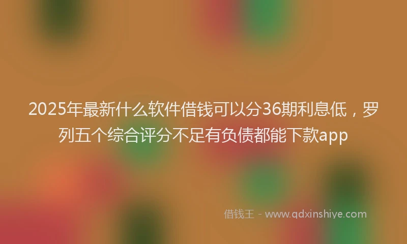 2025年最新什么软件借钱可以分36期利息低，罗列五个综合评分不足有负债都能下款app