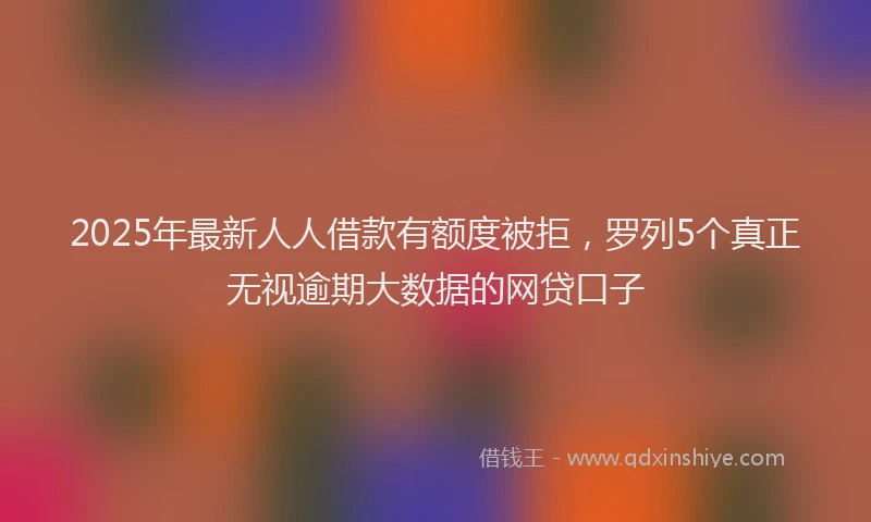 2025年最新人人借款有额度被拒，罗列5个真正无视逾期大数据的网贷口子