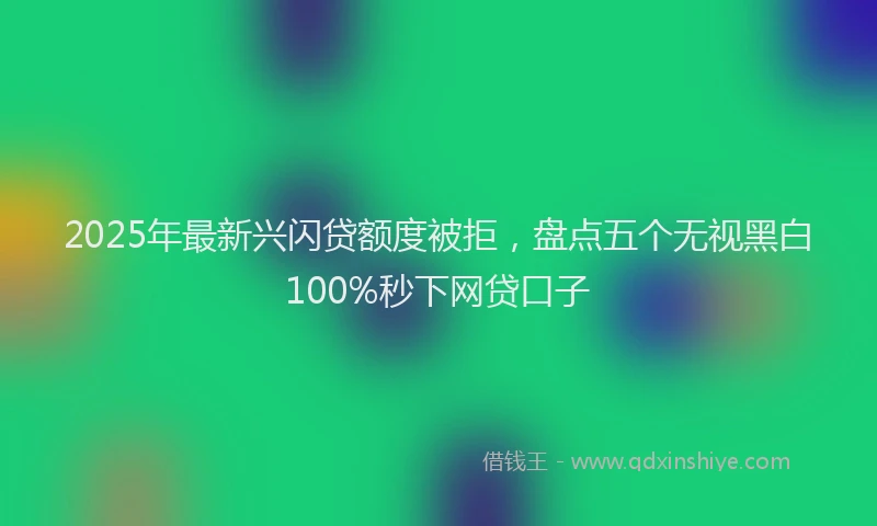 2025年最新兴闪贷额度被拒，盘点五个无视黑白100%秒下网贷口子