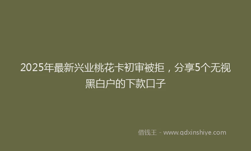 2025年最新兴业桃花卡初审被拒，分享5个无视黑白户的下款口子